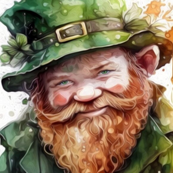 4x6 St. Patricks Day Leprechaun Irish Blessing Watercolor Oil Painting‎ Print - Picture 5 of 10